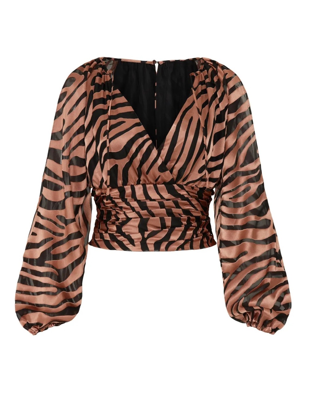 🐅 Hutch Jude Zebra Print Cold Shoulder Blouse Size Large